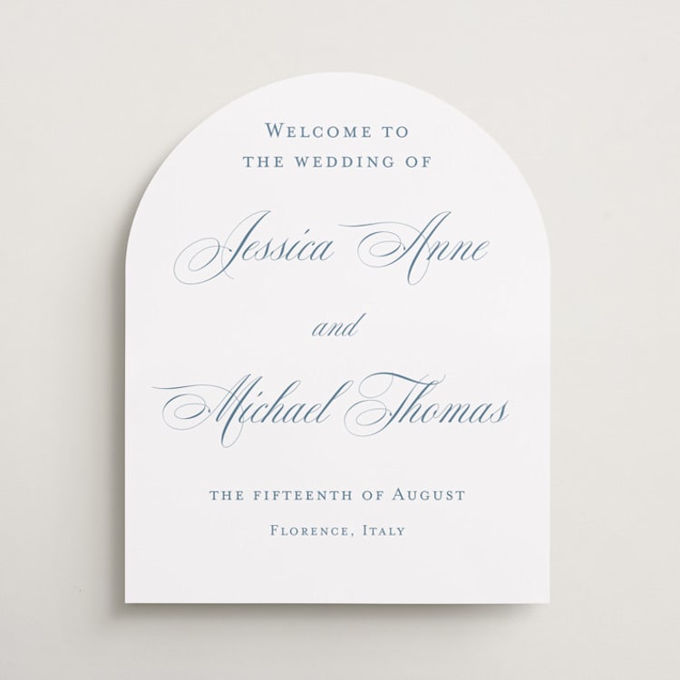 "Empire" - Welcome Signs in Dusty Blue by Jennifer Postorino - Front