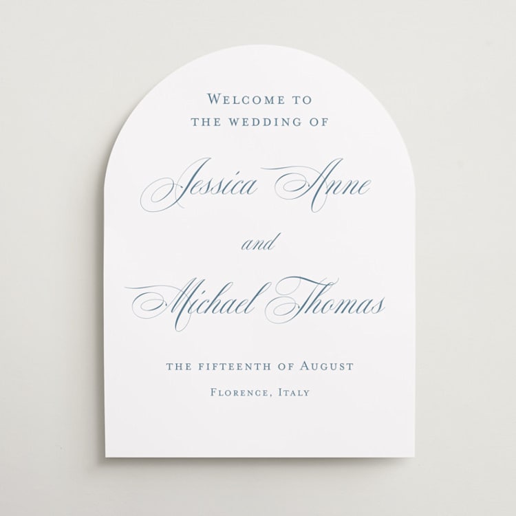"Empire" - Welcome Signs in Dusty Blue by Jennifer Postorino - Front