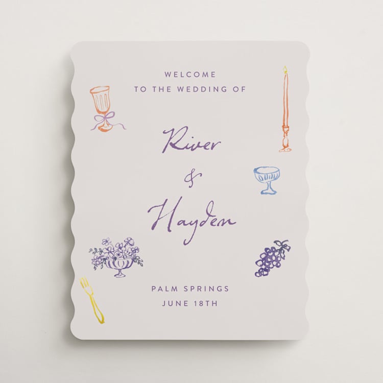 "tablescape drawing" - Welcome Signs in Hydrangea by Cass Loh - Front