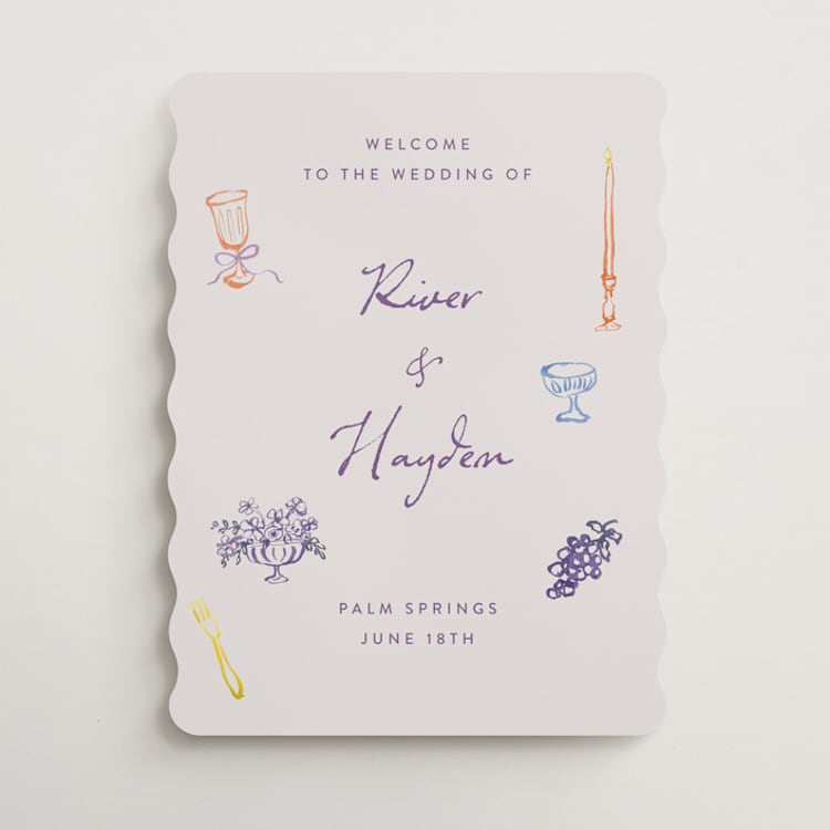 "tablescape drawing" - Welcome Signs in Hydrangea by Cass Loh - Front