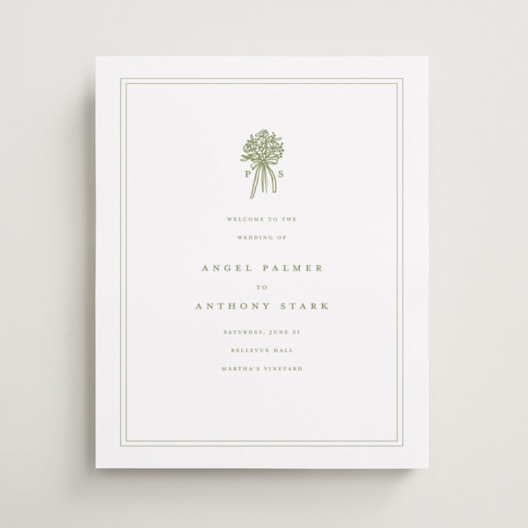 "wedding bouquet" - Welcome Signs in Pistachio by Lori Wemple - Front