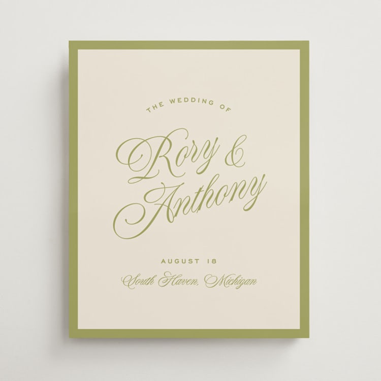 "rory" - Welcome Signs in Olive by Ellen Schlegelmilch - Front