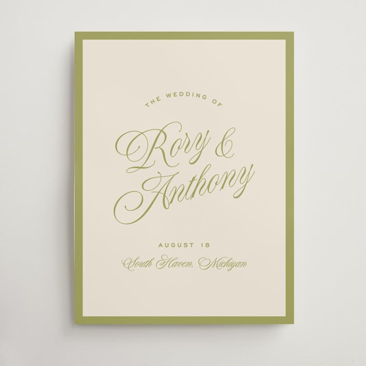 "rory" - Welcome Signs in Olive by Ellen Schlegelmilch - Front
