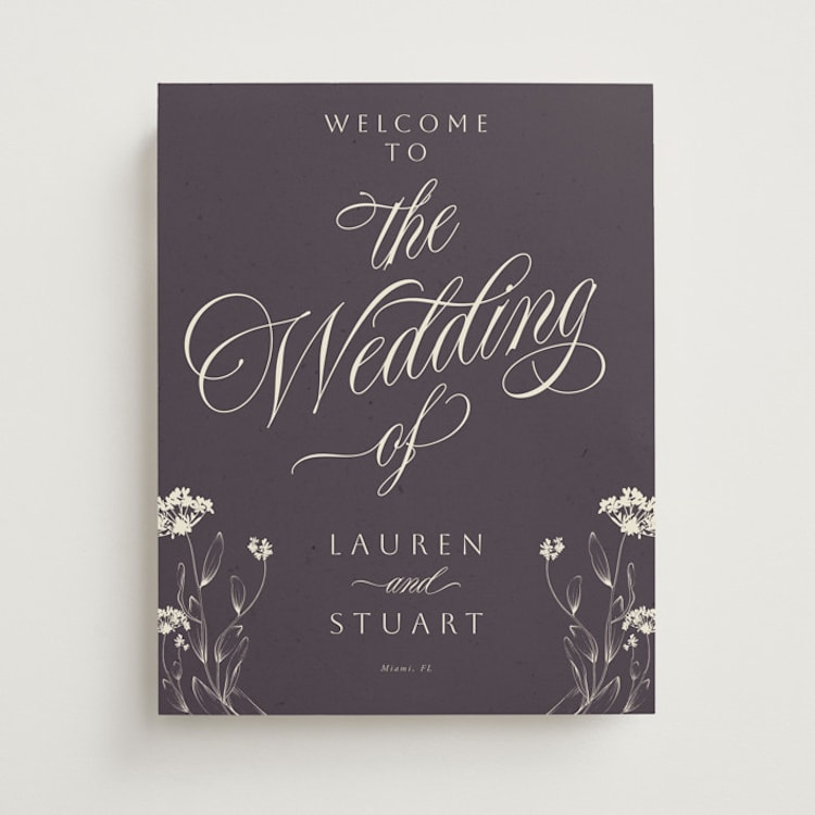"Botanical Garden" - Welcome Signs in Lavender by Sherley Ferreira - Front