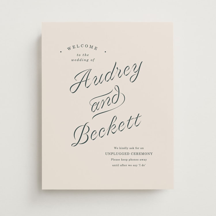 "Ribbon" - Welcome Signs in Parchment by Corinne Malesic - Front