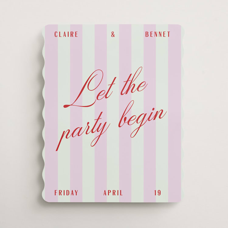 "Party Begins" - Welcome Signs in Sherbet by Pixel and Hank - Front