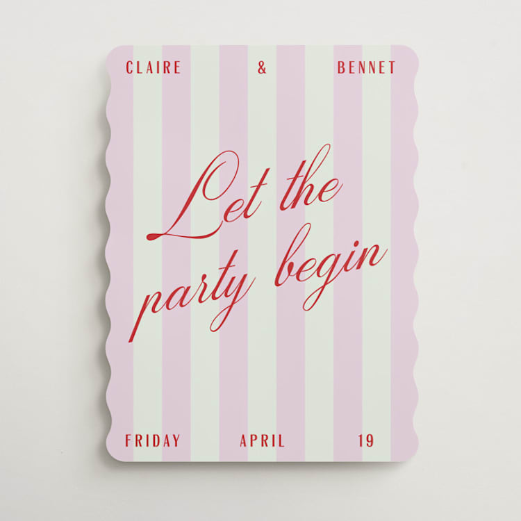 "Party Begins" - Welcome Signs in Sherbet by Pixel and Hank - Front