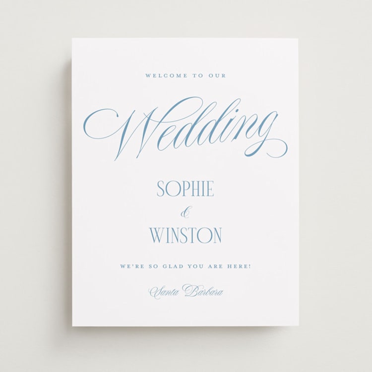 "Simply Love" - Welcome Signs in Slate Blue by Yaling Hou Suzuki - Front