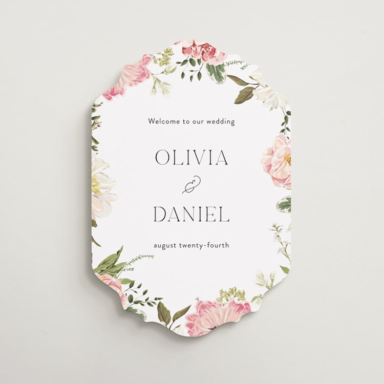 "Timeless Blooms" - Welcome Signs in Peony by Susan Moyal - Front
