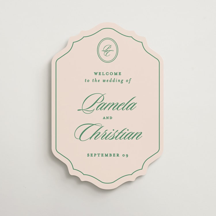 "Scripted" - Welcome Signs in Emerald by Creo Study - Front