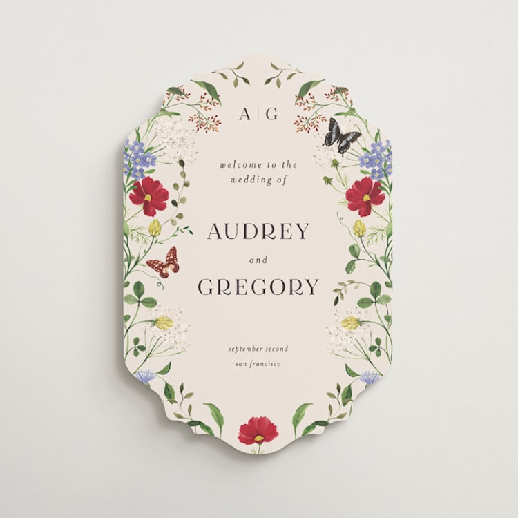 "Wild meadow" - Welcome Signs in Elder Flower by Sarah Knight - Front