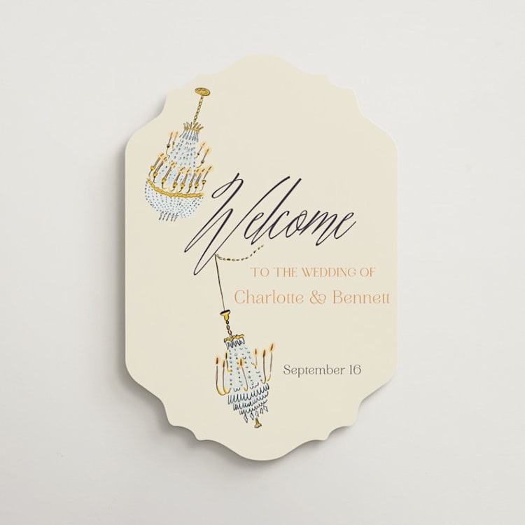 "Swinging Celebration" - Welcome Signs in Noire by Sarah Rosenthal - Front