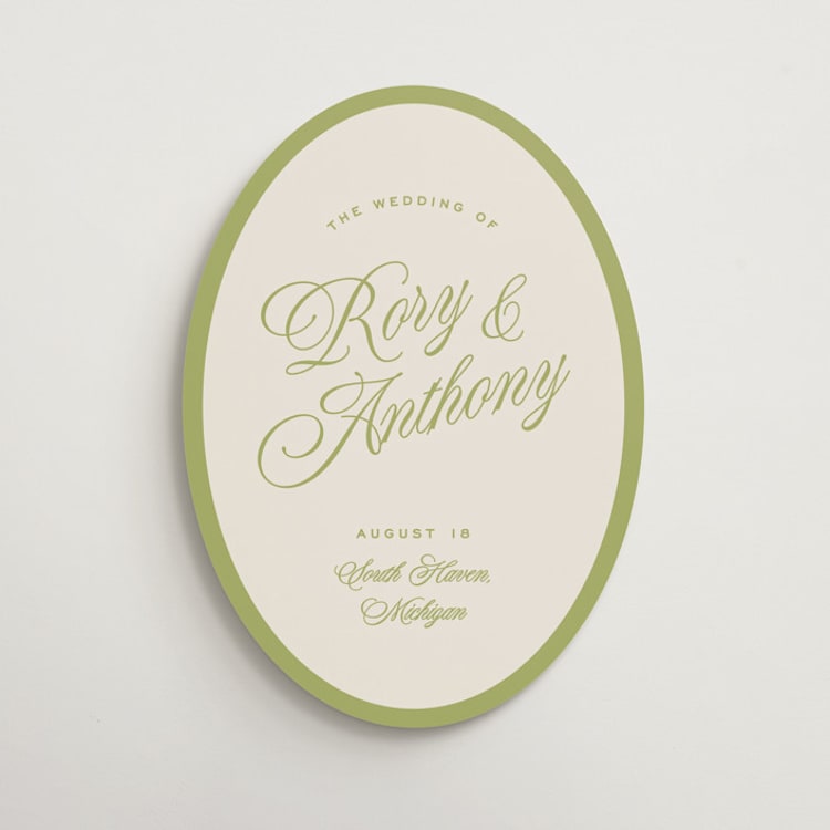 "rory" - Welcome Signs in Olive by Ellen Schlegelmilch - Front