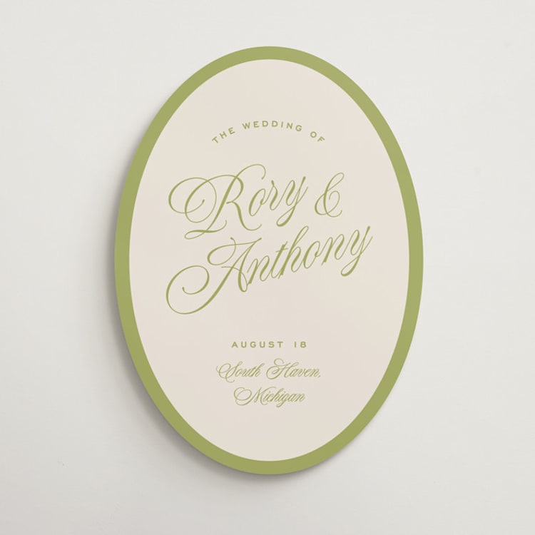 "rory" - Welcome Signs in Olive by Ellen Schlegelmilch - Front