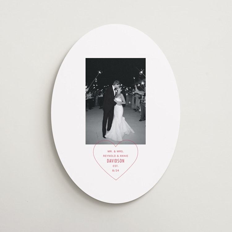 "Heart Sign" - Welcome Signs in Blush by Baumbirdy - Front