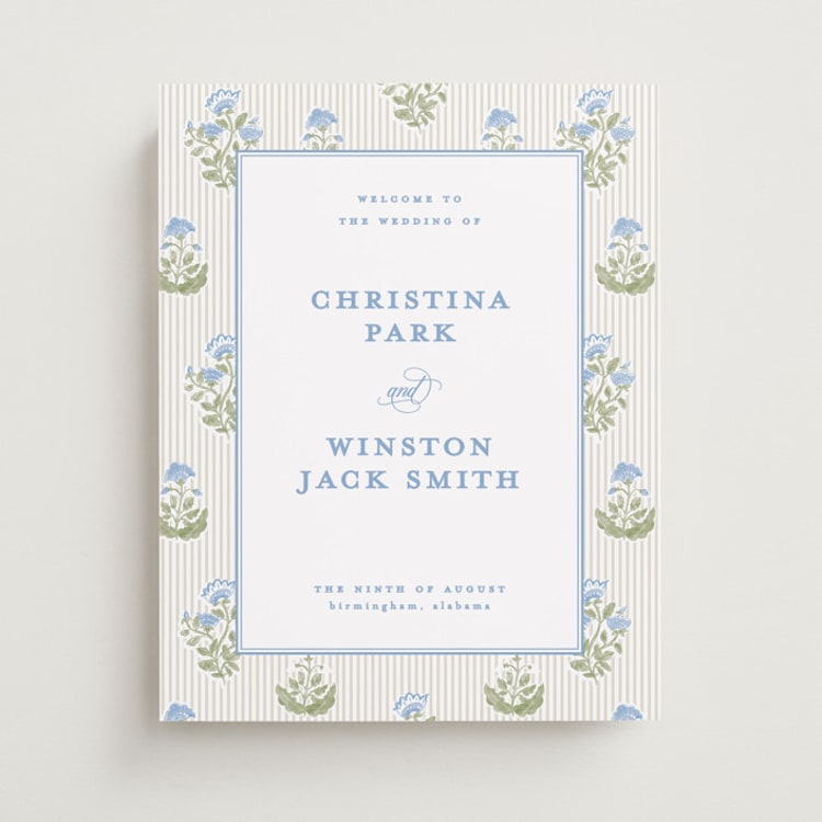 "Patterned florals" - Welcome Signs in Powder by Creo Study - Front