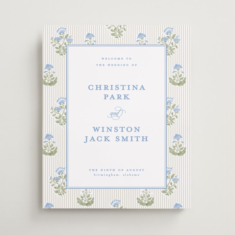 "Patterned florals" - Welcome Signs in Powder by Creo Study - Front