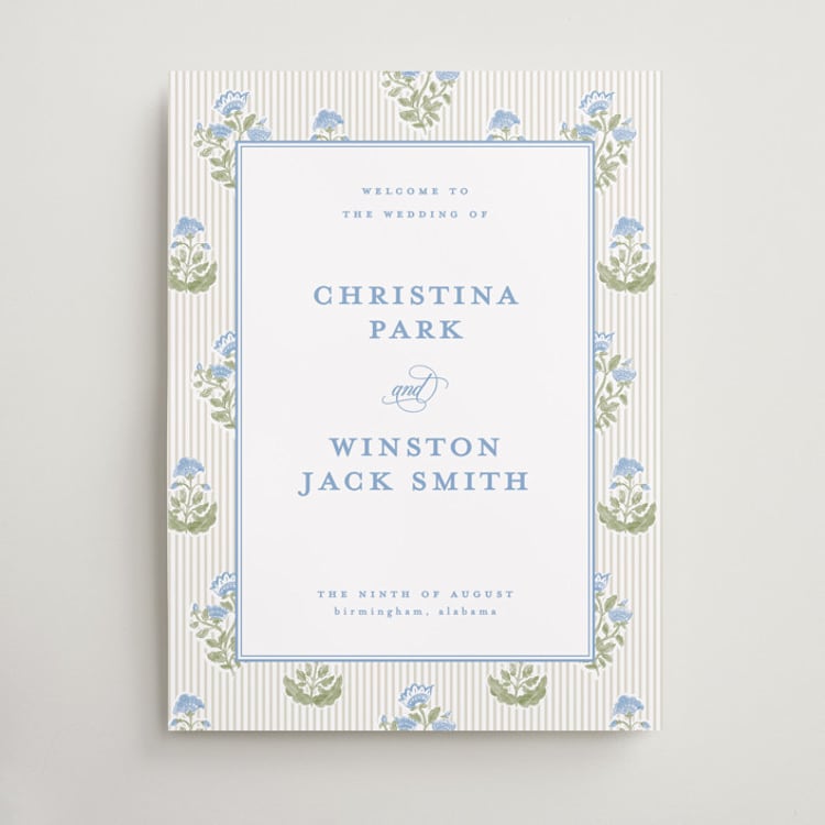 "Patterned florals" - Welcome Signs in Powder by Creo Study - Front