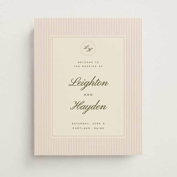 "hayden" - Welcome Signs in Blush by Ellen Schlegelmilch - Front