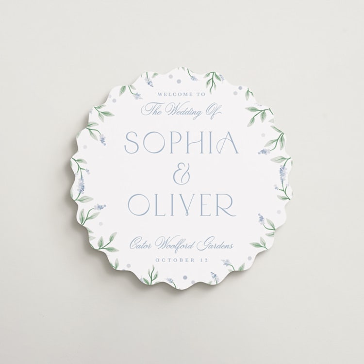 "Wisteria" - Welcome Signs in Periwinkle by Kristen Smith - Front