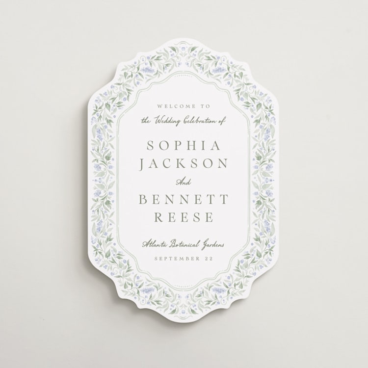"Delicate Vines" - Welcome Signs in Periwinkle by Kristen Smith - Front