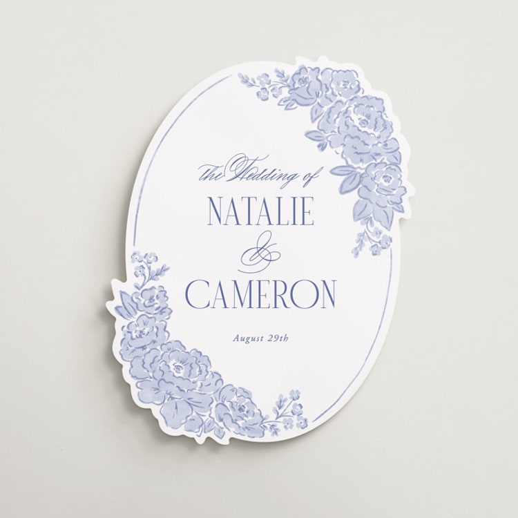 "Embroidered" - Welcome Signs in Cerulean by Jenna Holcomb - Front