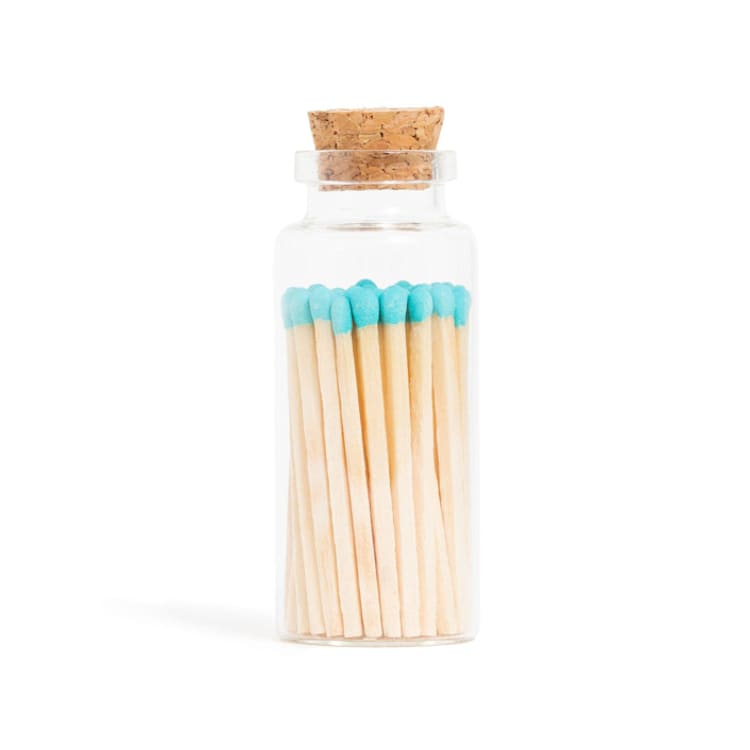"Aqua Lagoon Matchsticks in Medium Corked Vial" - Matchbooks and Matches in blue by Summer Hedglin
