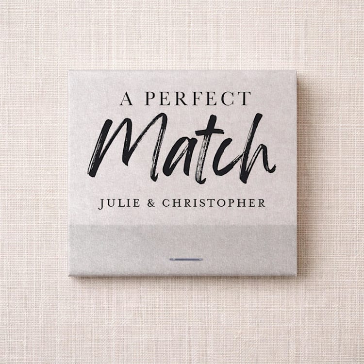 "Custom Perfect Match Matchbook (Set of 50)" - Matchbooks and Matches in beige by Papel Custom Design