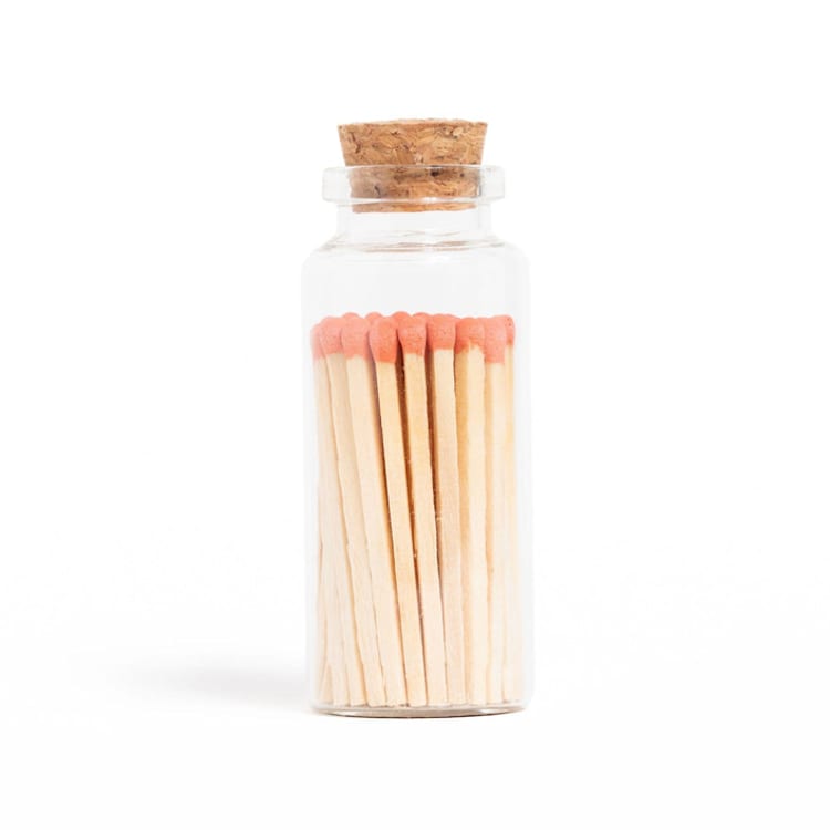 "Peach Matchsticks in Medium Corked Vial" - Matchbooks and Matches in orange by Summer Hedglin