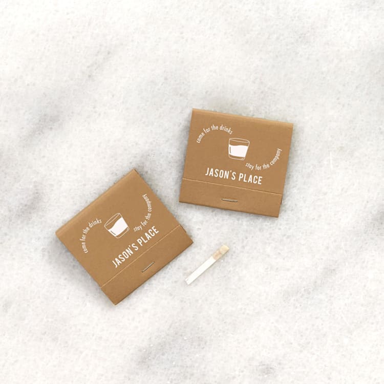 "Come For The Drinks Stay For The Company Matchbooks, set of 50" - Matchbooks and Matches in brown by ForYourParty