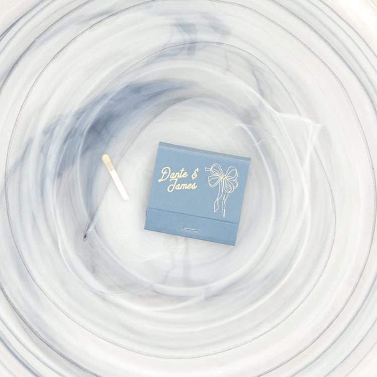 "Nuptial Grace Bow Matchbooks, set of 100" - Matchbooks and Matches in blue by ForYourParty