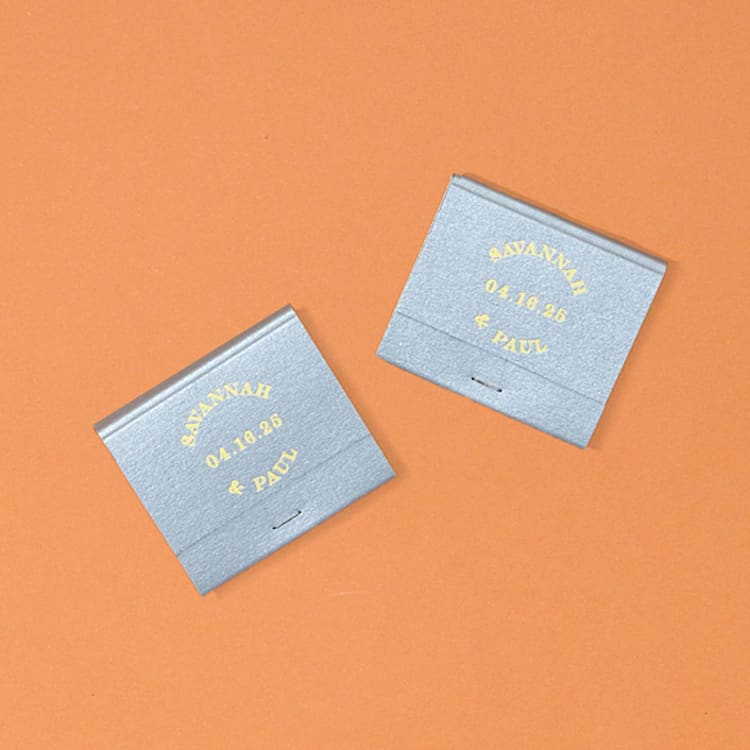 "Retro Wedding Matchbooks, set of 100" - Matchbooks and Matches in silver by ForYourParty