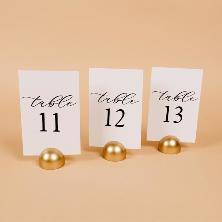 "Table Number | Set “11-20” | White & Gold" - Table Numbers in white by Hanna Roberts