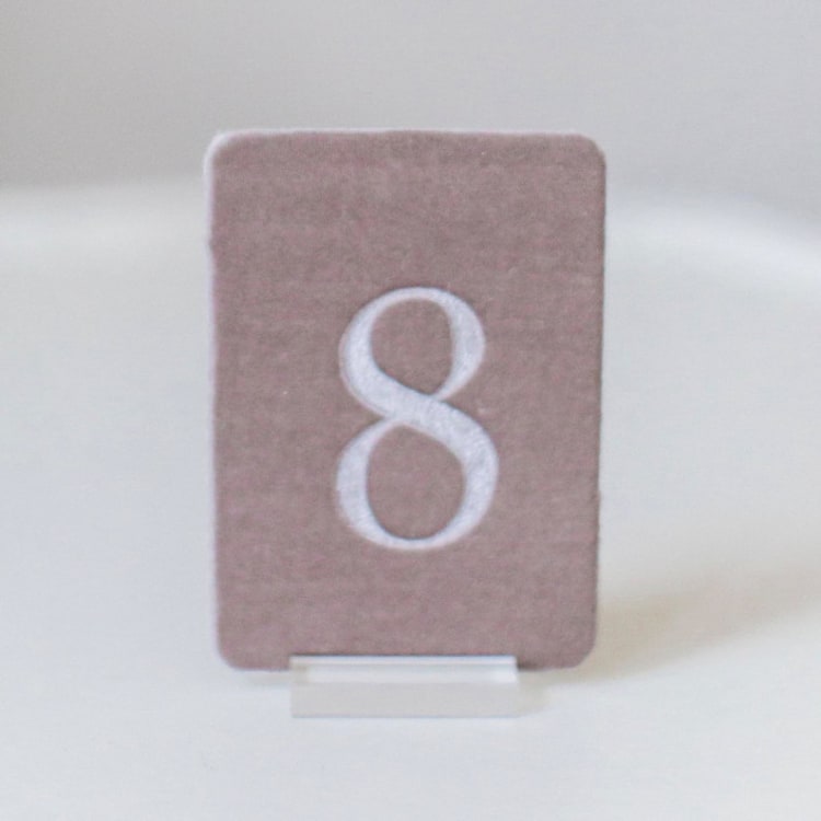 "Small Rectangle Table Number - Mushroom" - Table Numbers in beige by Velvet Raptor