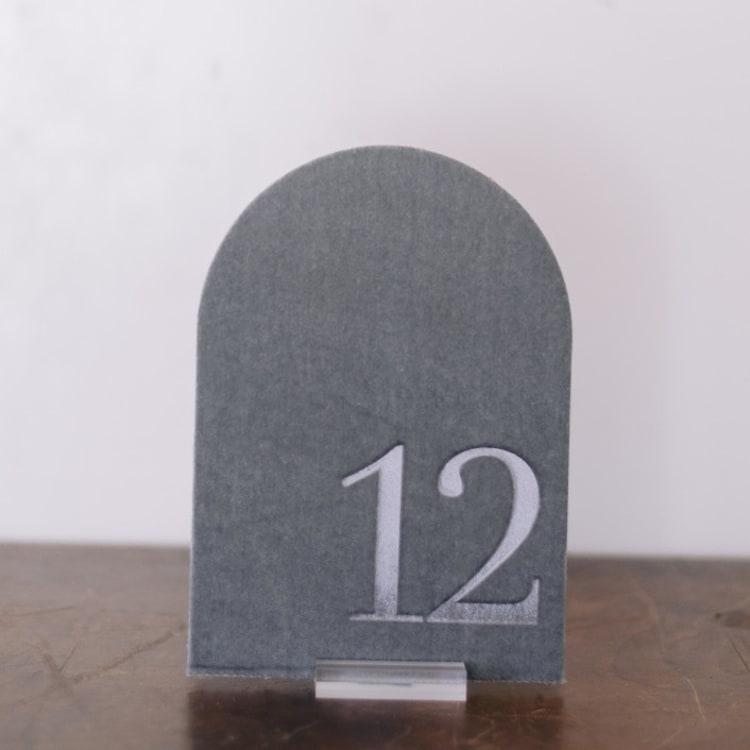 "Table Number - Arch - Dove" - Table Numbers in gray by Velvet Raptor