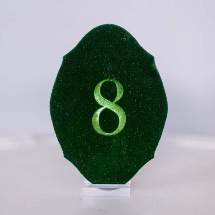 "Emerald Oval Table Number" - Table Numbers in green by Velvet Raptor