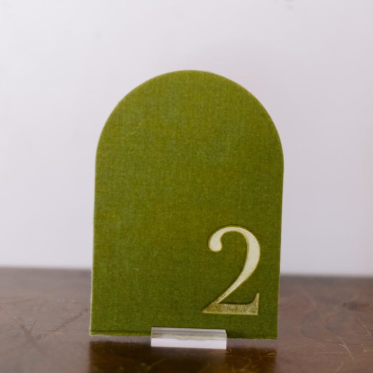 "Table Number - Arch - Avocado" - Table Numbers in green by Velvet Raptor