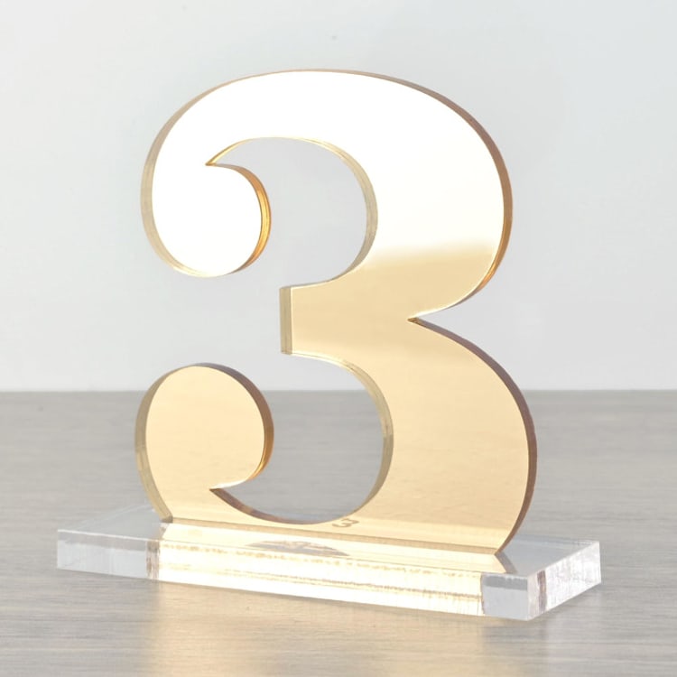 "Clarendon Table Numbers, Gold, Small" - Table Numbers in gold by Em and Me Studio