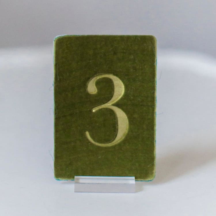 "Small Rectangle Table Number - Avocado" - Table Numbers in green by Velvet Raptor