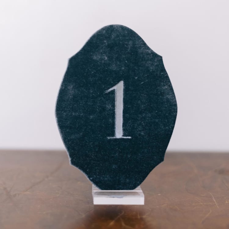 "Double Sided Table Number - Oval - Tourmaline" - Table Numbers in blue by Velvet Raptor