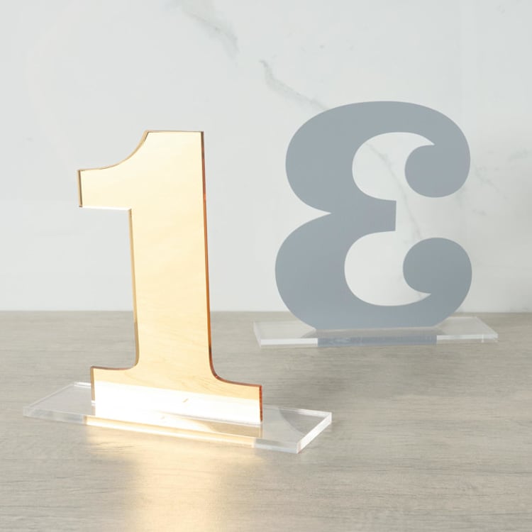 "Clarendon Table Numbers, Gold, Large" - Table Numbers in gold by Em and Me Studio
