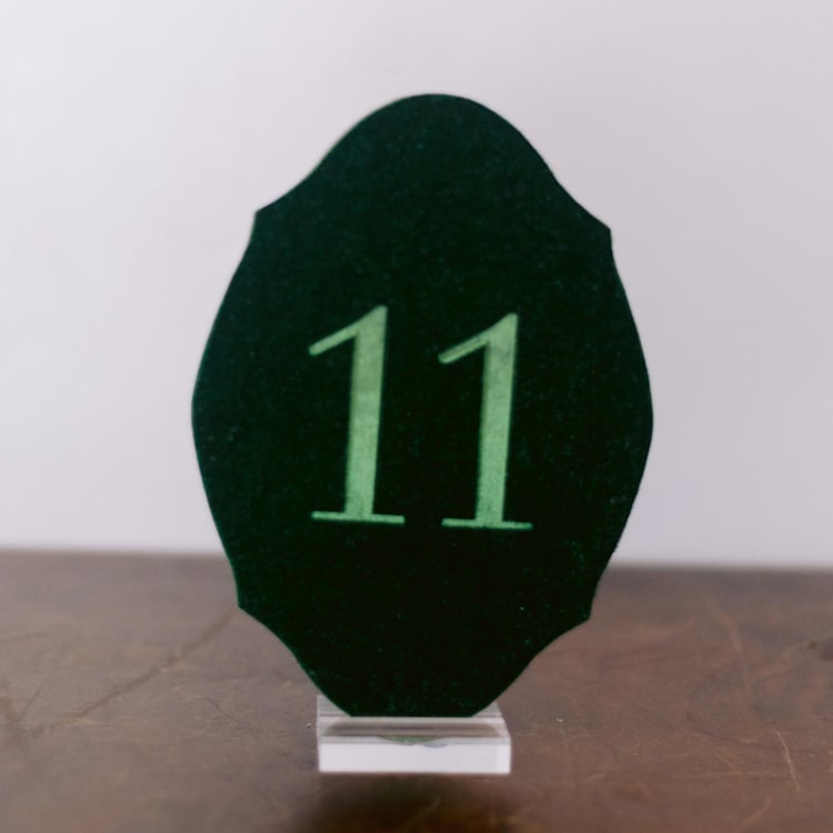"Double Sided Table Number - Oval - Emerald" - Table Numbers in green by Velvet Raptor