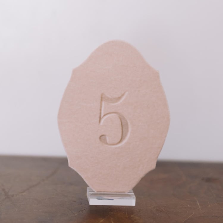 "Double Sided Table Number - Oval - Blush" - Table Numbers in pink by Velvet Raptor