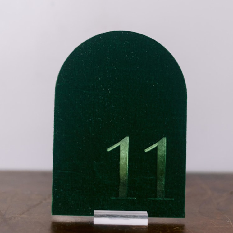 "Double Sided Table Number - Arch - Emerald" - Table Numbers in green by Velvet Raptor