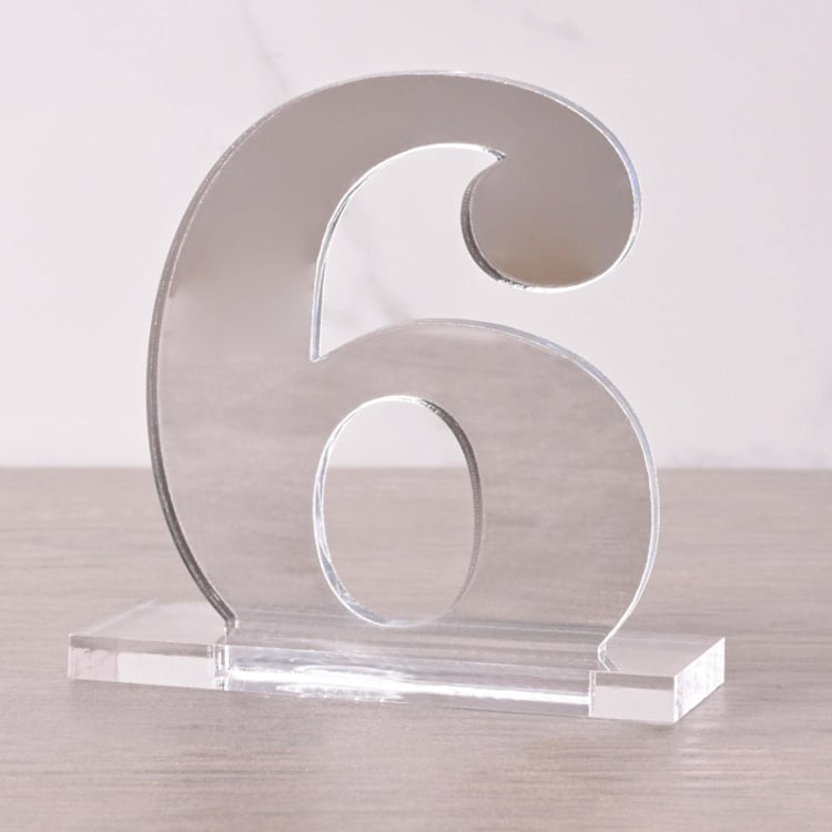 "Clarendon Table Numbers, Silver, Small" - Table Numbers in silver by Em and Me Studio