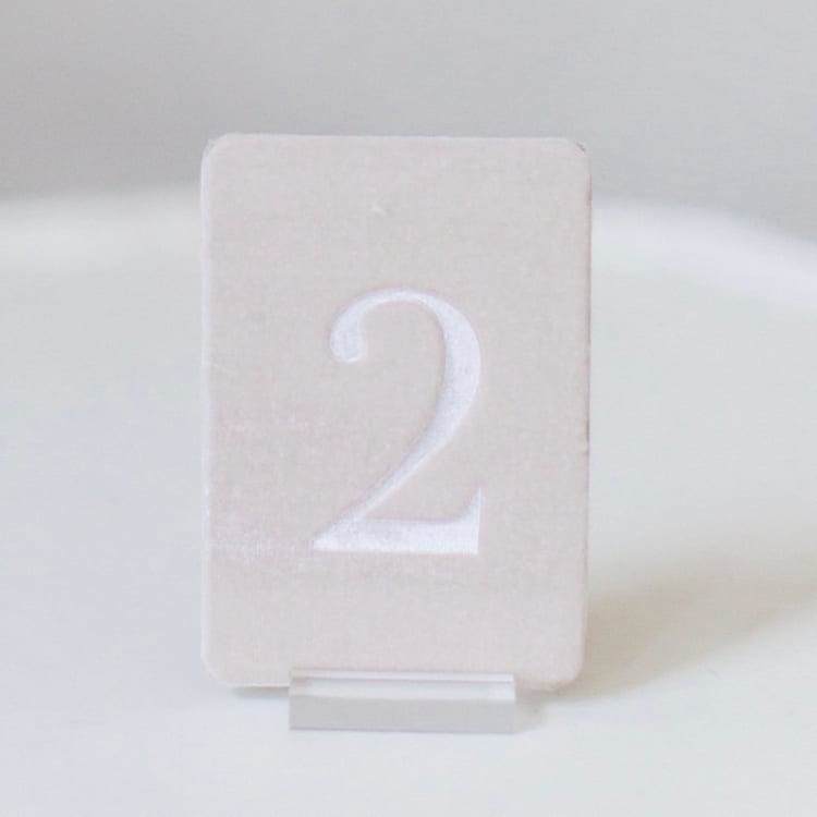 "Small Rectangle Table Number - Blush" - Table Numbers in pink by Velvet Raptor