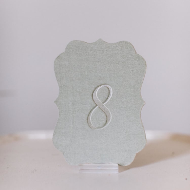 "Seagreen Script Scroll Table Number" - Table Numbers in green by Velvet Raptor