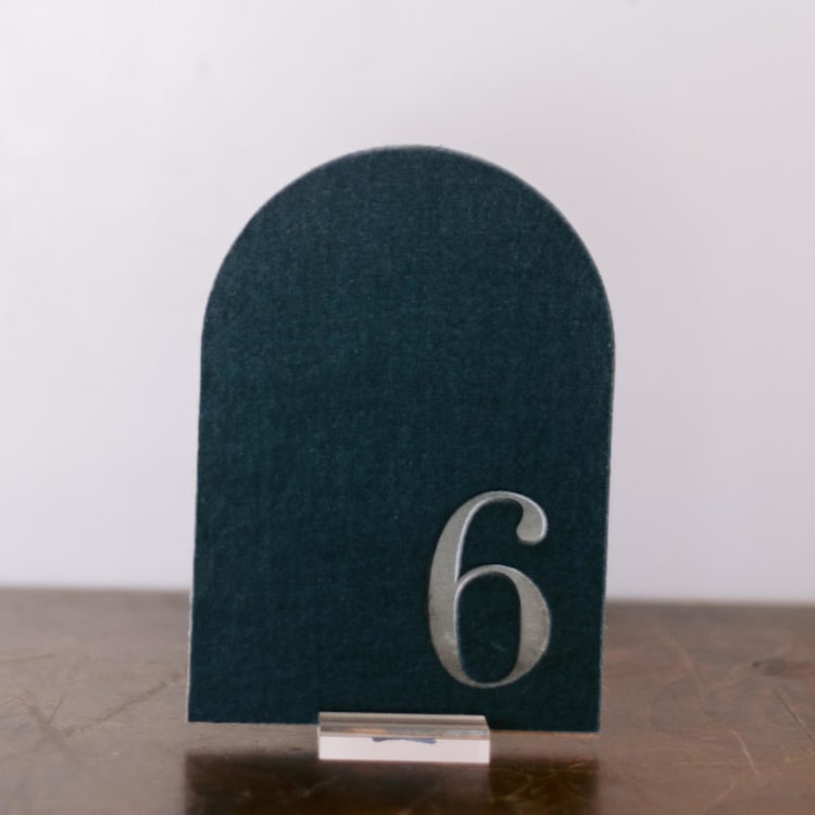 "Double Sided Table Number - Arch - Tourmaline" - Table Numbers in blue by Velvet Raptor