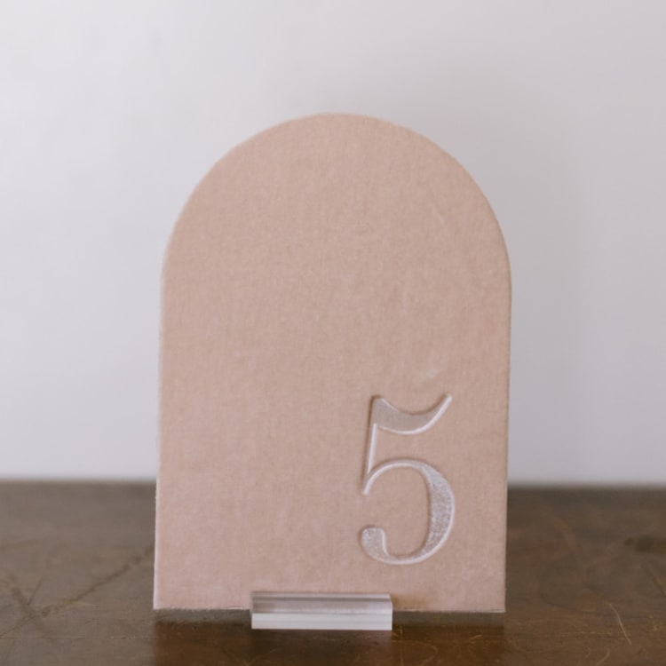 "Double Sided Table Number - Arch - Blush" - Table Numbers in pink by Velvet Raptor