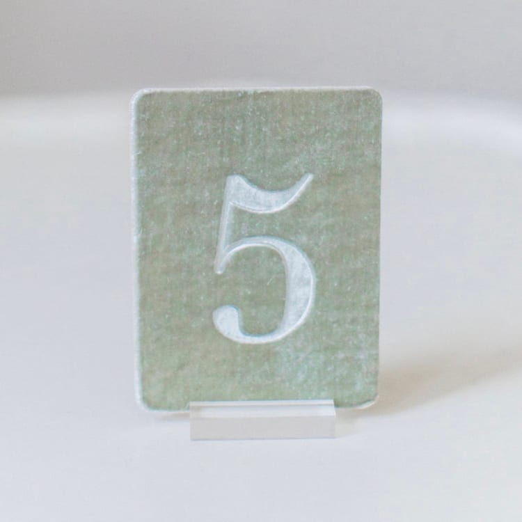 "Small Rectangle Table Number - Seagreen" - Table Numbers in green by Velvet Raptor